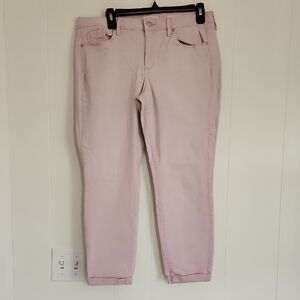 Jessica Simpson Pastel Pink Cropped Straight Jeans